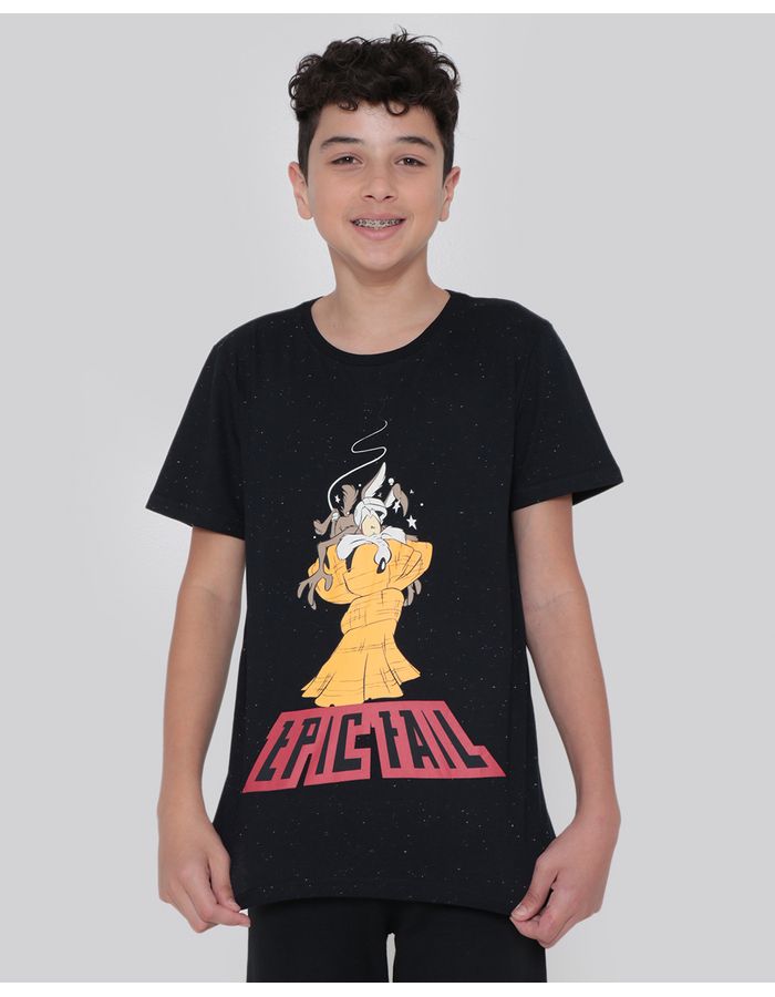 Camiseta-Juvenil-Botone-Looney-Tunes-Coiote-Preta