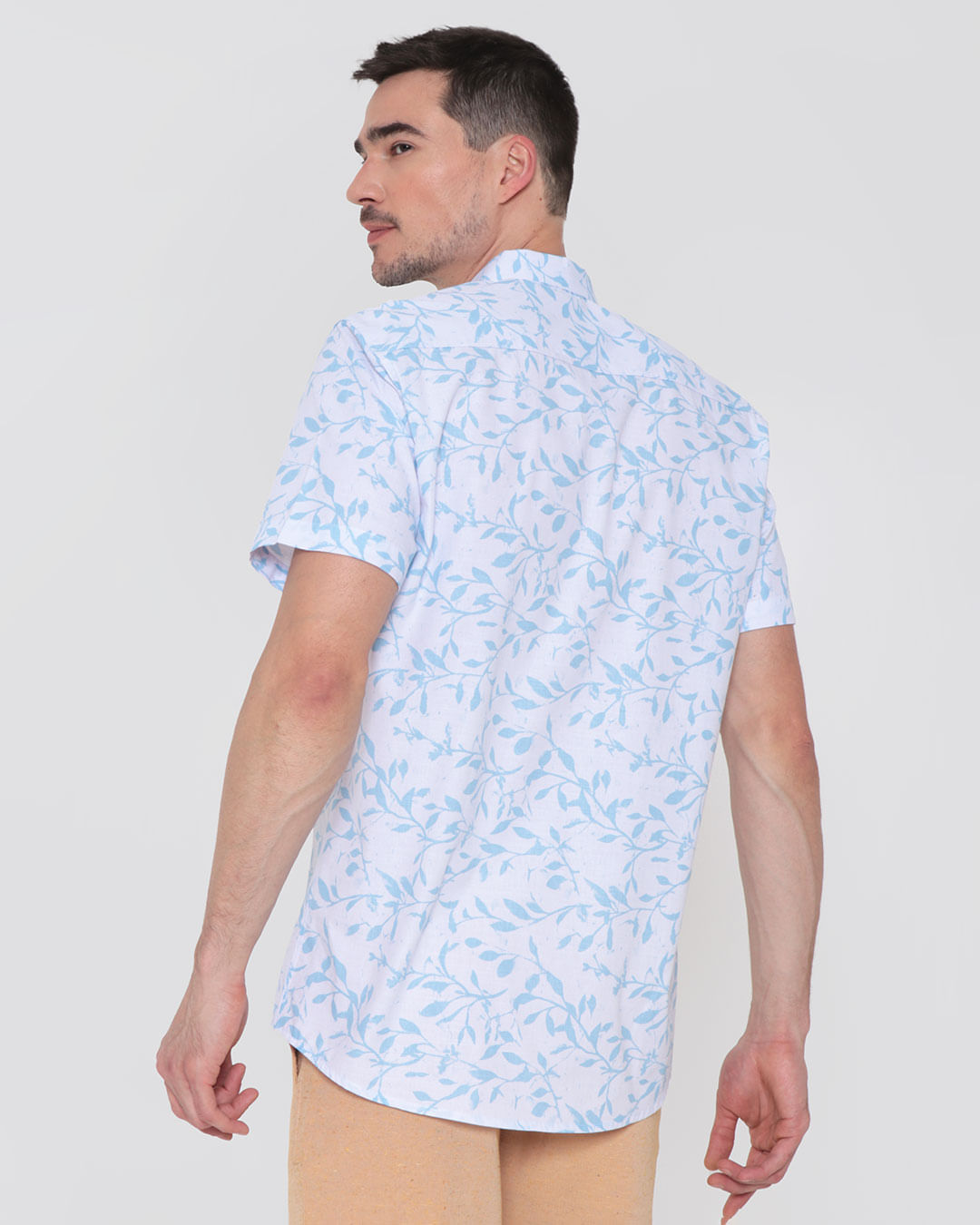 Camisa-Masculina-Manga-Curta-Estampada-Branca