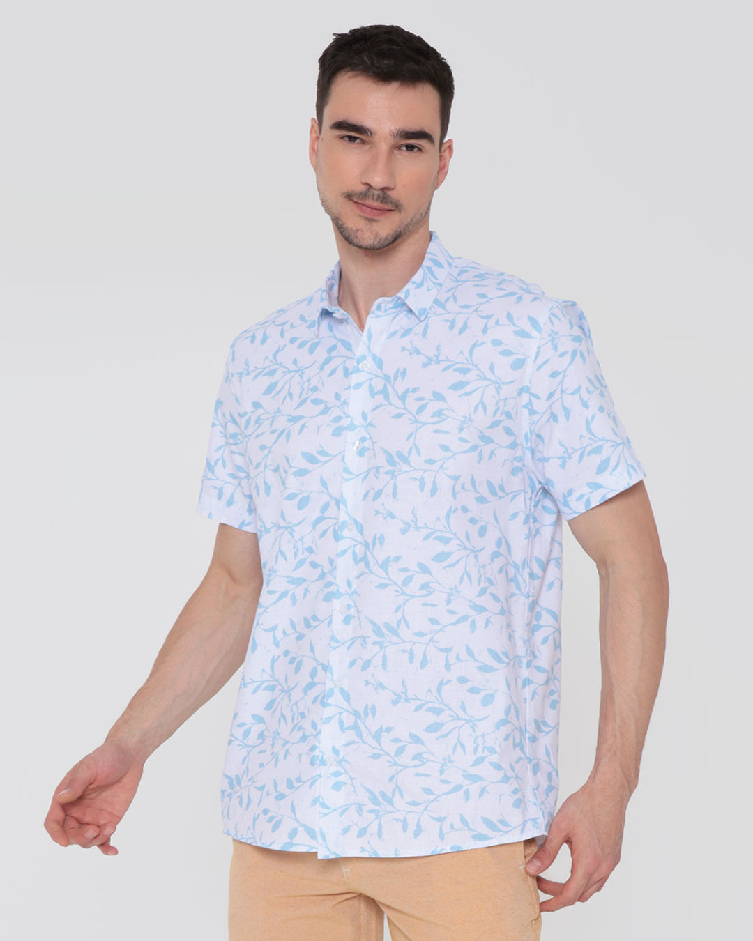 Camisa-Masculina-Manga-Curta-Estampada-Branca