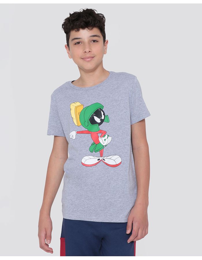 Camiseta-Juvenil-Looney-Tunes-Marvin-Cinza