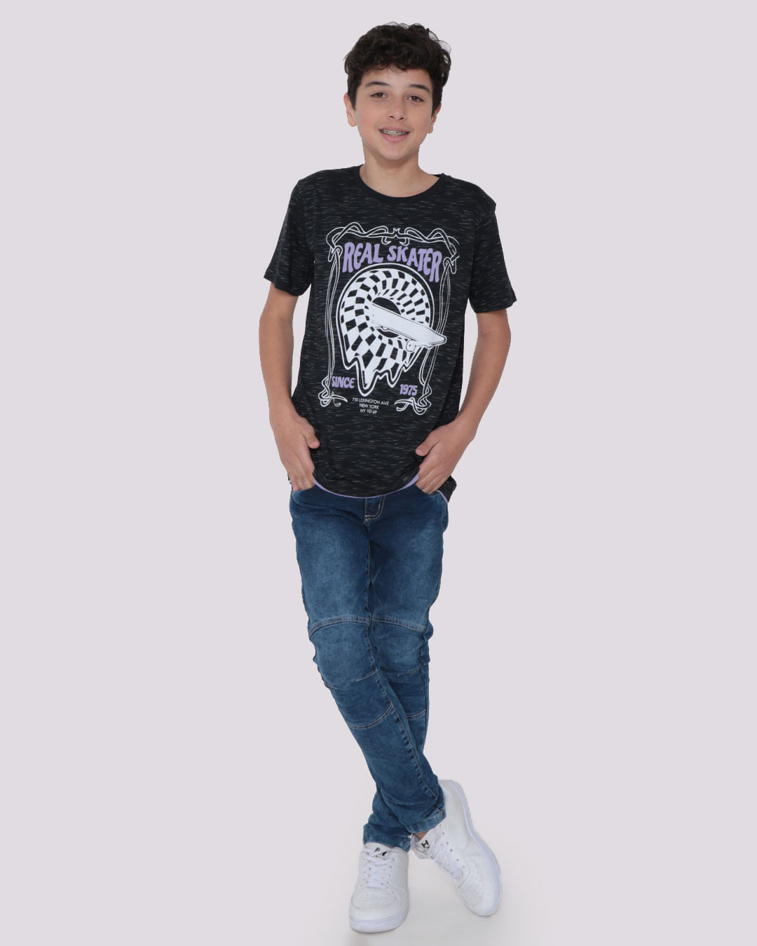 Camiseta-Juvenil-Estampa-Skate-Flame-Preta