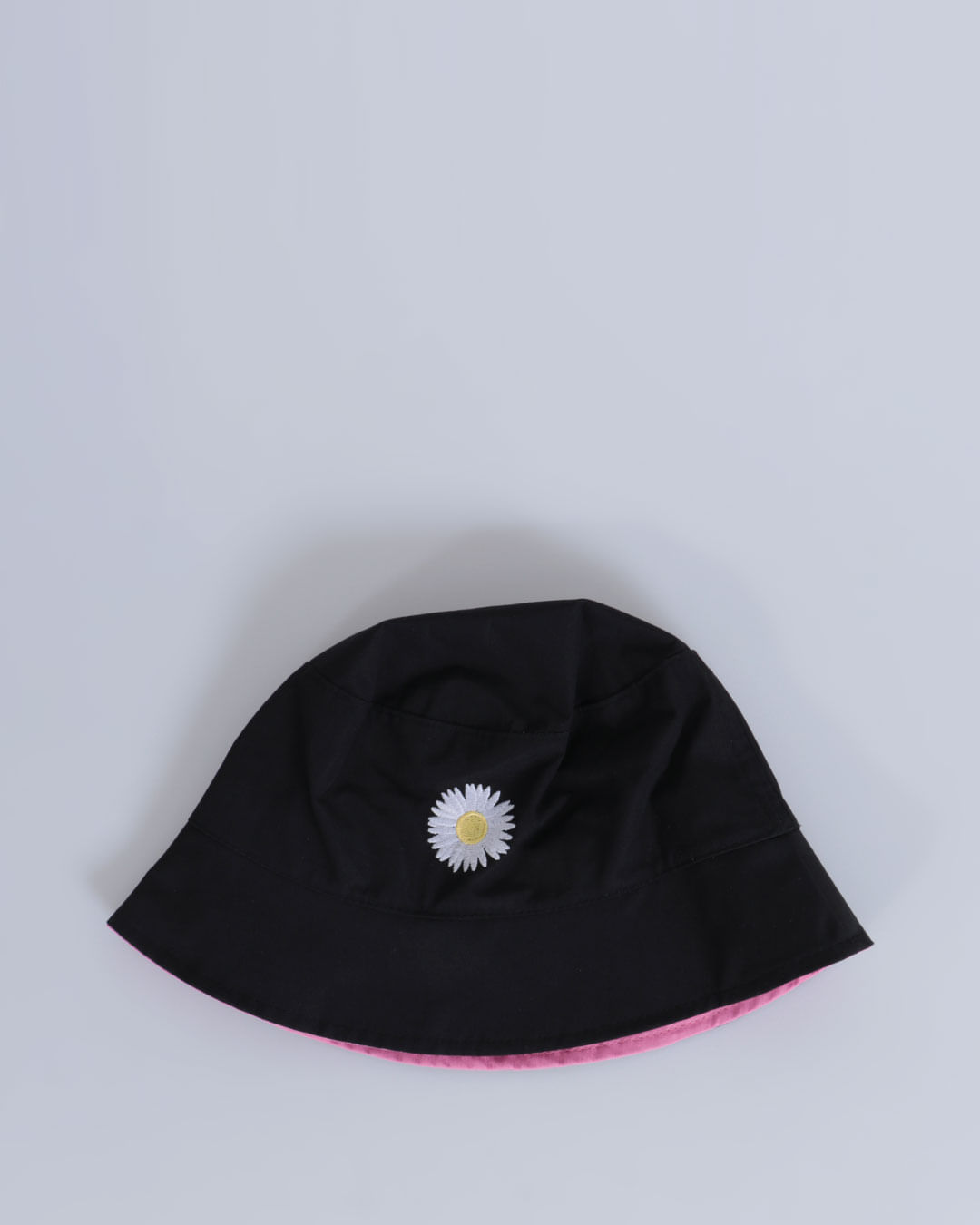 Chapeu-Infantil-Bucket-Hat-Estampa-Bordada-Margarida-Preto