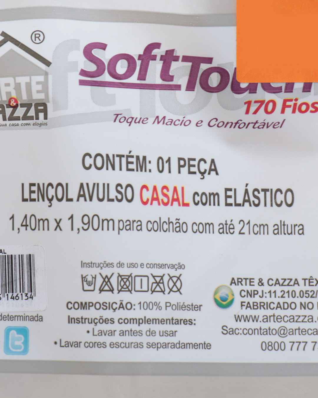 Lencol-Avulso-Casal-Com-Elastico-Arte-e-Cazza-Marrom-Escuro