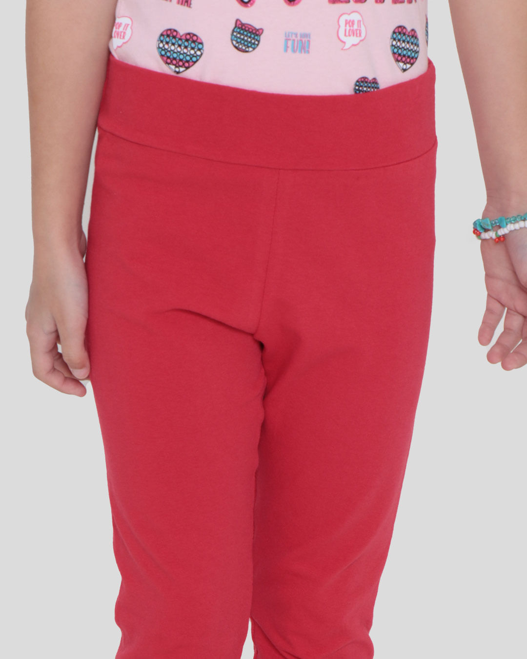 Calca-Legging-Juvenil-Basica-Lisa-Vermelho-Medio