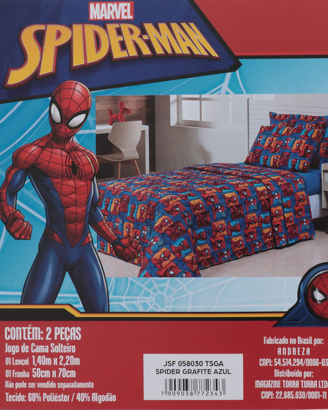 Jogo-De-Cama-Infantil-Homem-Aranha-Marvel-Azul-Escuro