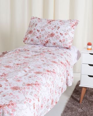 Jogo-De-Cama-Solteiro-Algodao-Attuale-Corttex-Floral-Rosa