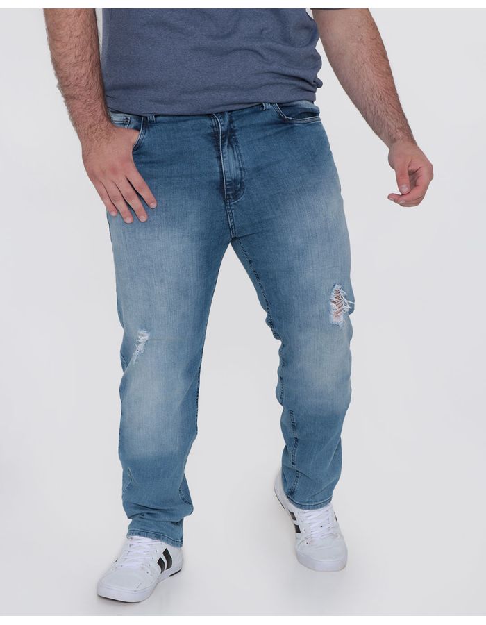 Calca-Jeans-Masculina-Plus-Size-Reta-Azul-Medio