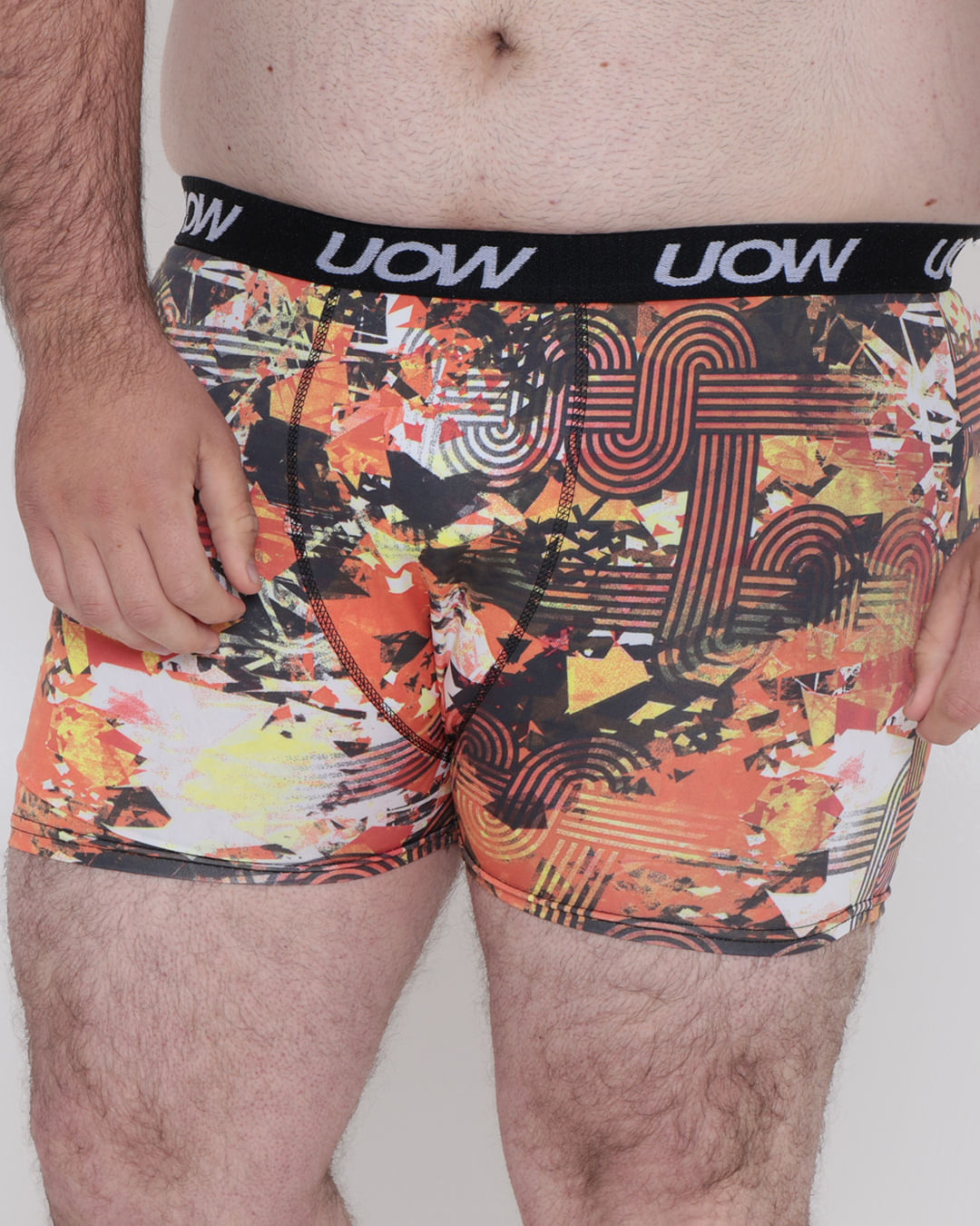 Cueca-Plus-Size-Boxer-Microfibra-Estampada-Laranja