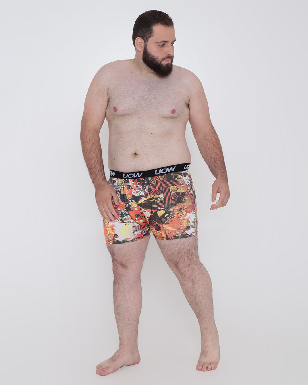 Cueca-Plus-Size-Boxer-Microfibra-Estampada-Laranja