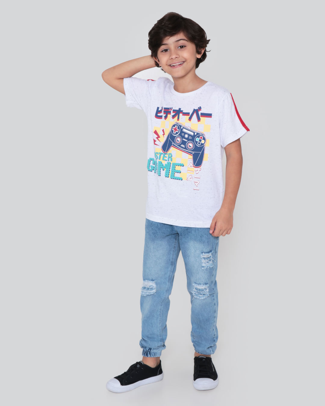 Camiseta-Infantil-Botone-Estampa-Game-Branca