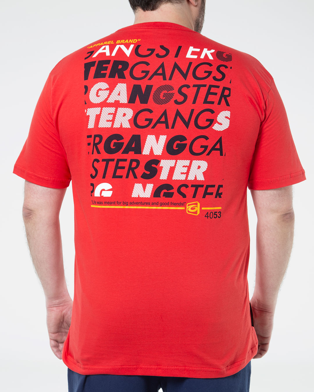 Camiseta-Masculina-Plus-Size-Estampada-Gangster-Vermelha