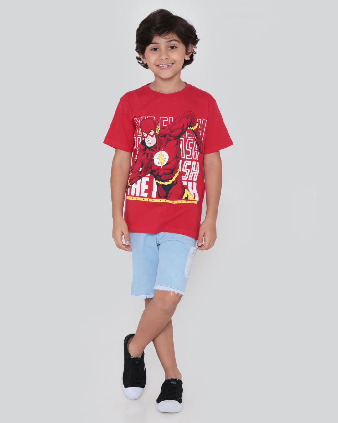 Camiseta-Infantil-Flash-Liga-da-Justica-Vermelha
