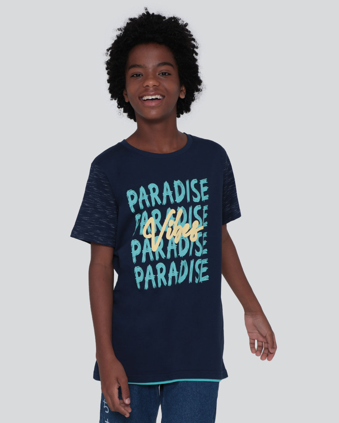 Camiseta-Juvenil-Estampa-Paradise-Marinho