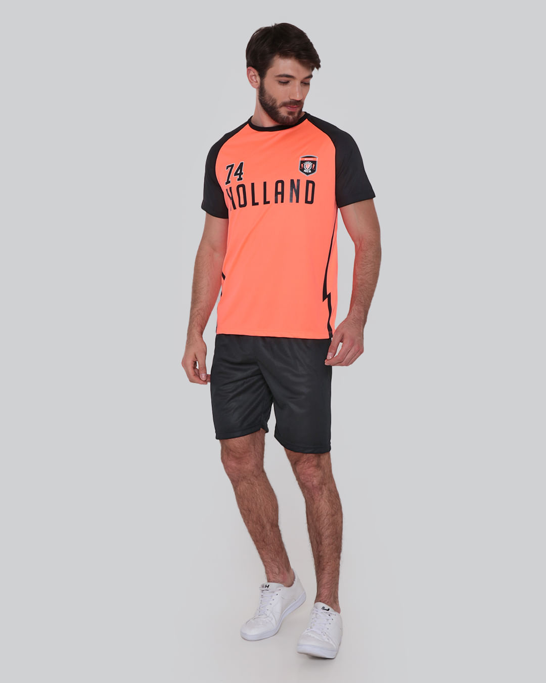 Camiseta-Masculina-Fitness-Holanda-Neon-Laranja