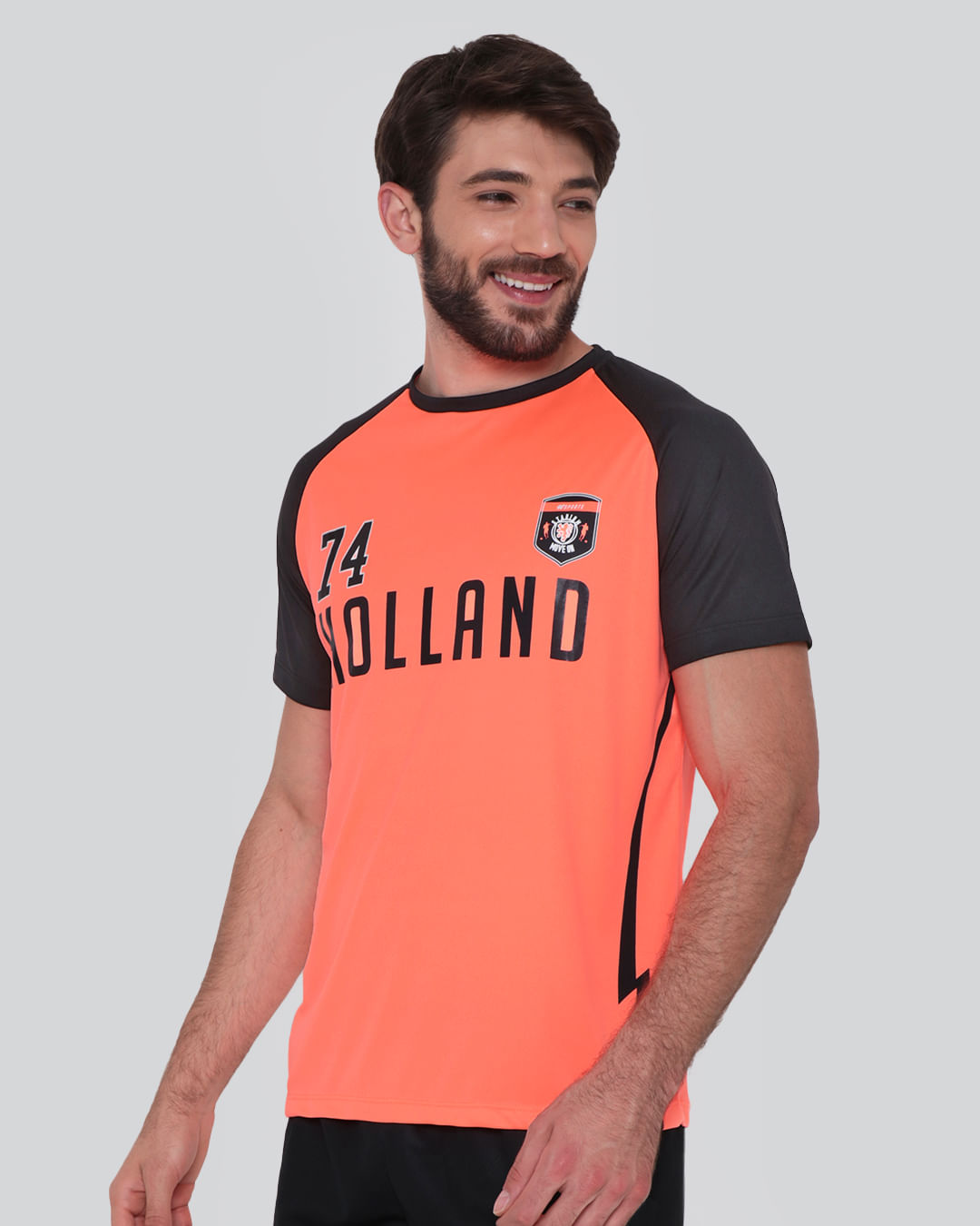 Camiseta-Masculina-Fitness-Holanda-Neon-Laranja