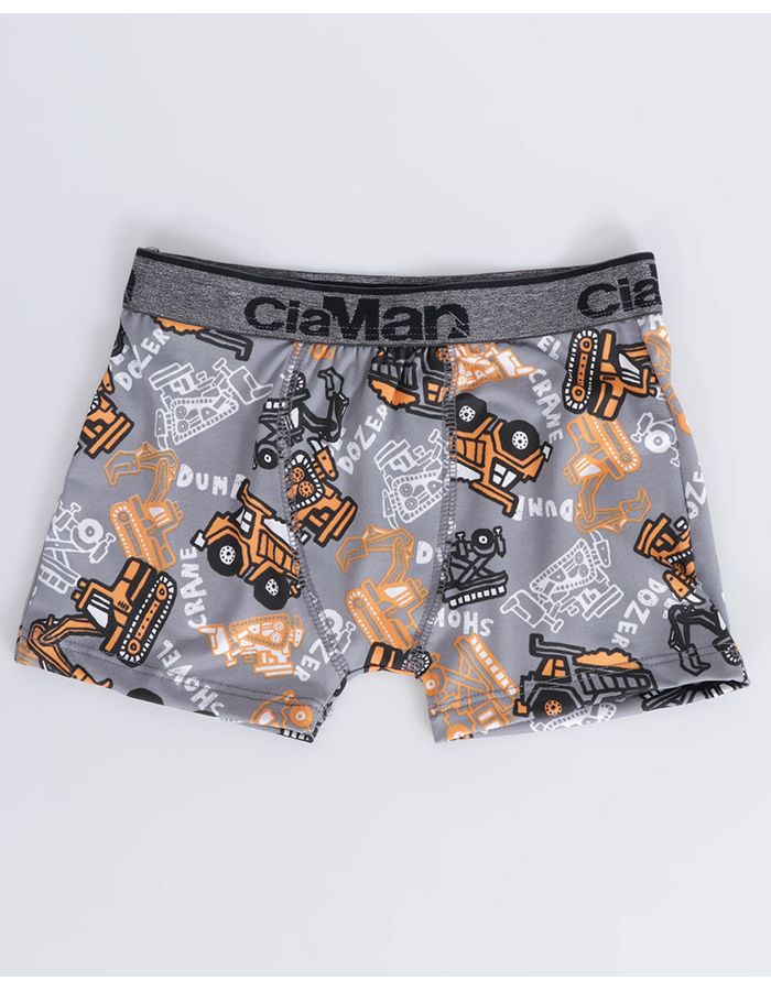 Cueca-Infantil-Boxer-Trator-Cinza-Claro