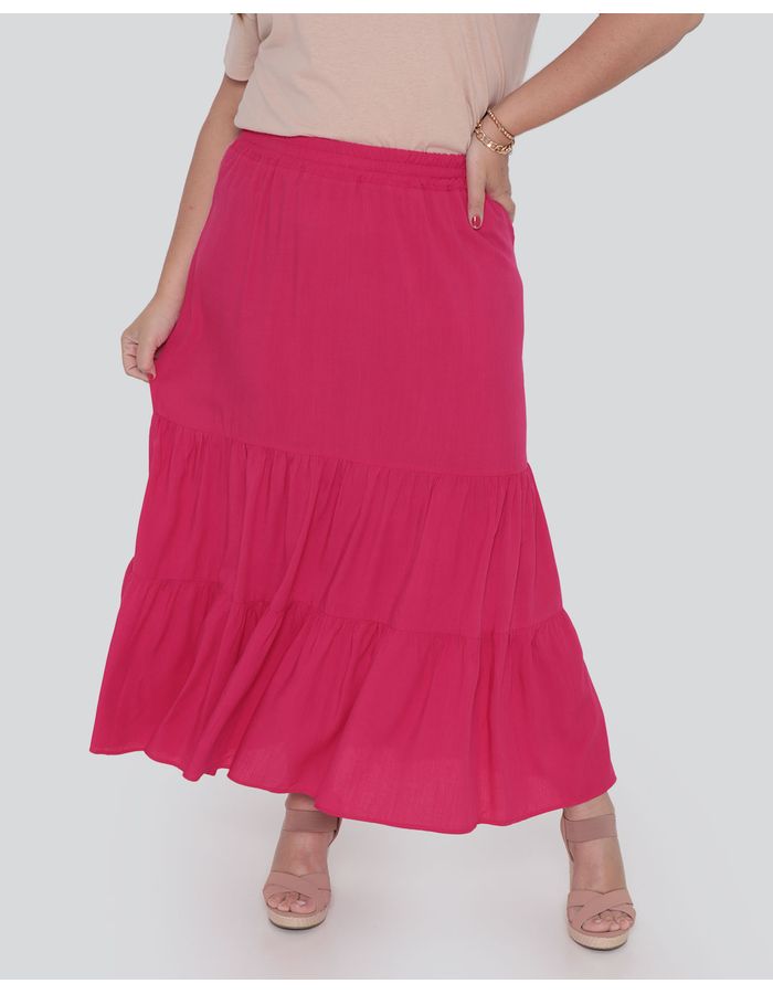 Saia-Feminina-Plus-Size-Viscose-Longa-Tres-Marias-Rosa