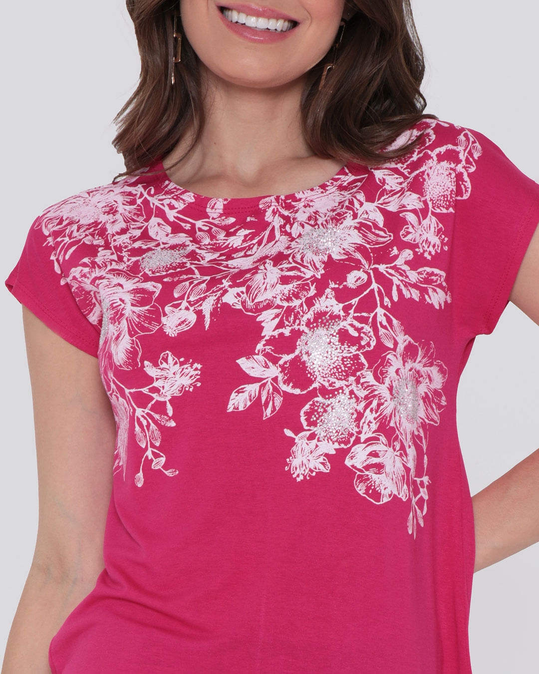 Blusa-Feminina-Manga-Japonesa-Floral-Rosa