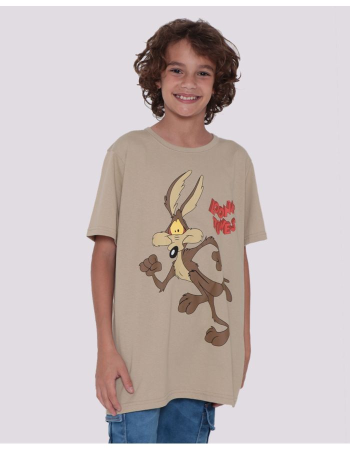 Camiseta-Juvenil-Estampa-Coiote-Looney-Tunes-Bege