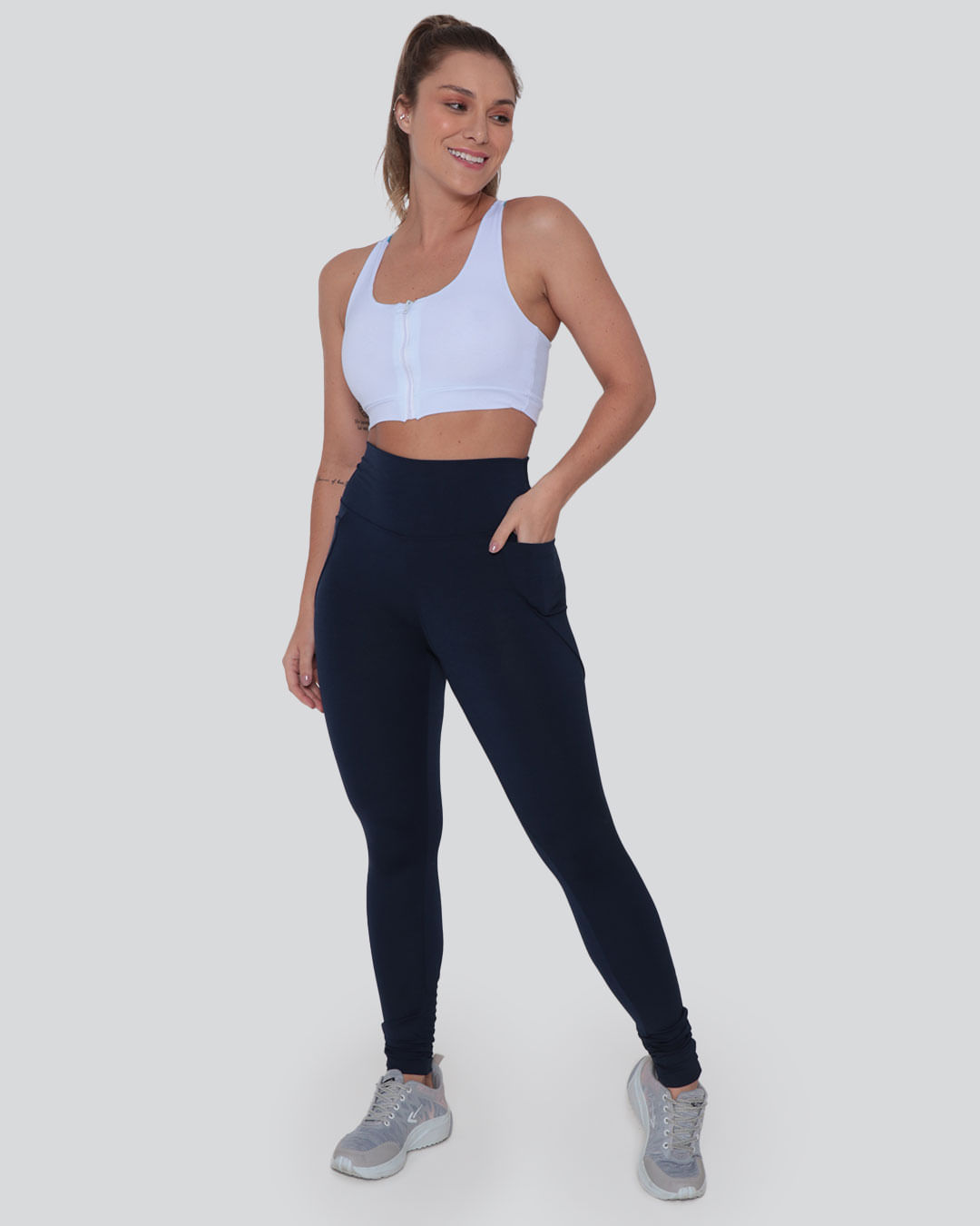 Calca-Legging-Fitness-Cos-Alto-Bolso-Lisa-Marinho