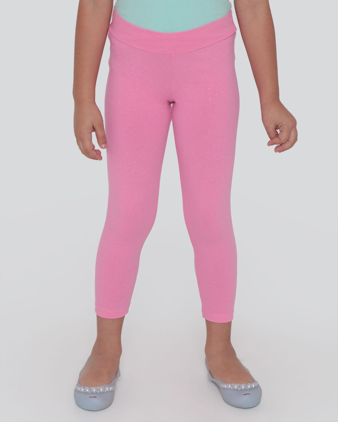 Calça Legging Infantil Com Glitter Rosa Escuro?