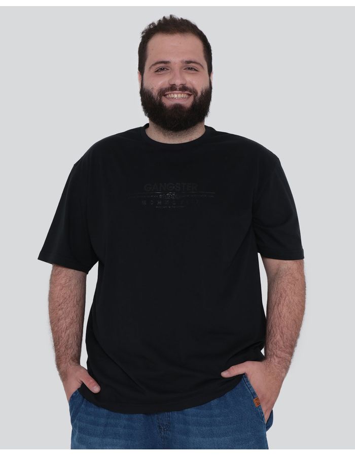 Camiseta-Plus-Size-Masculina-Gangster-Preta