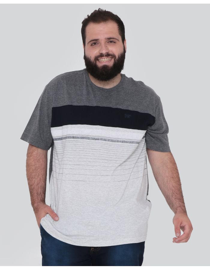 Camiseta-Plus-Size-Masculina-Recorte-Gangster-Cinza