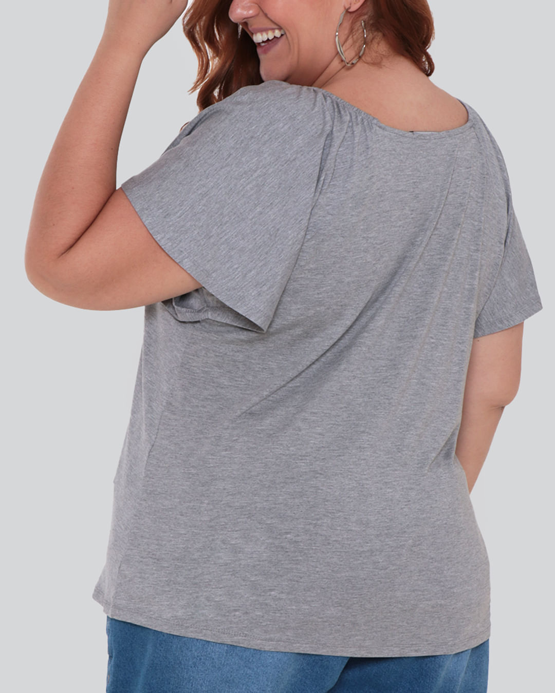 Blusa-Feminina-Plus-Size-Elastico-Cinza