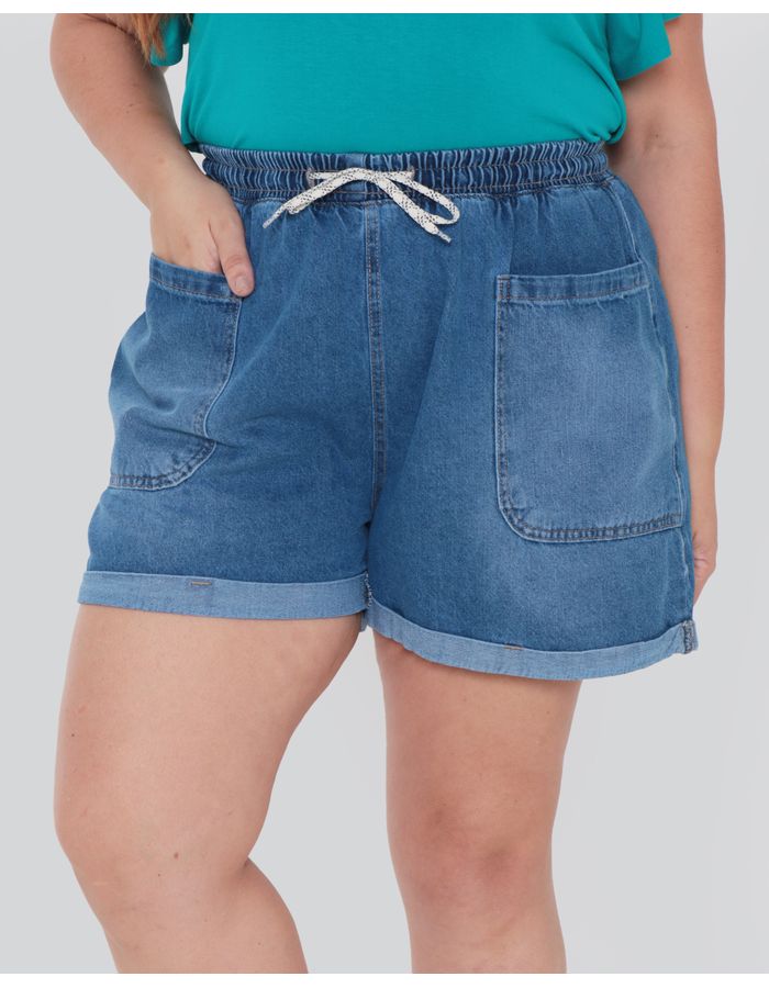 Short-Plus-Size-Jeans-Barra-Dobrada-Azul