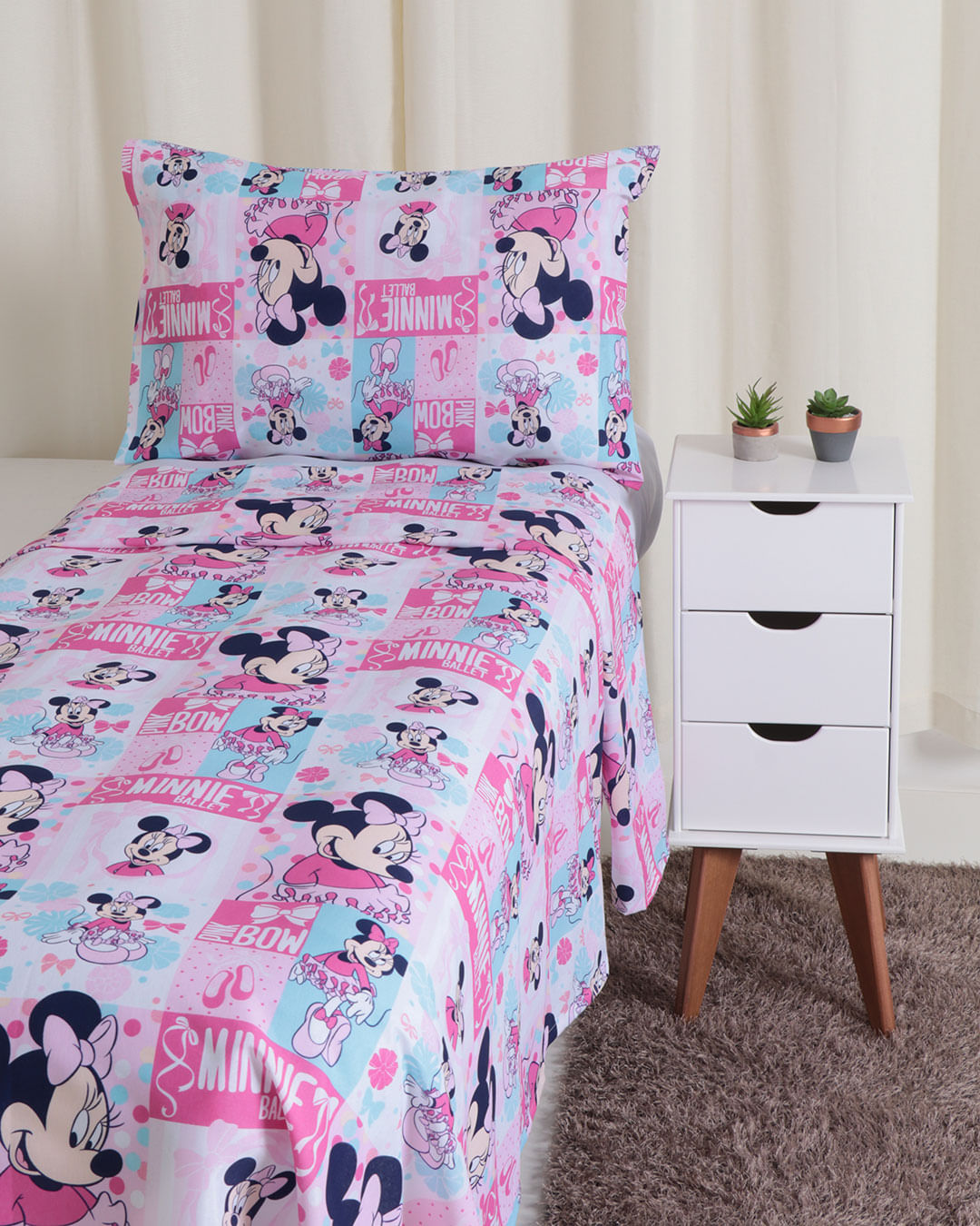 Jogo-De-Cama-Infantil-Minnie-Ballet-Disney-Rosa-Claro