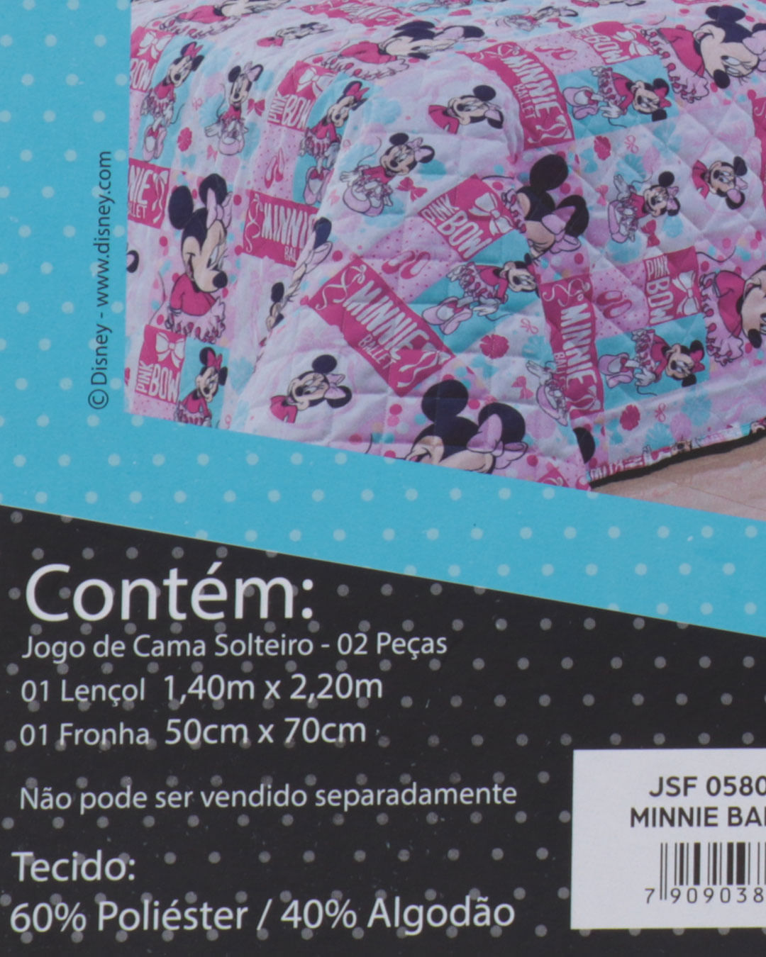 Jogo-De-Cama-Infantil-Minnie-Ballet-Disney-Rosa-Claro