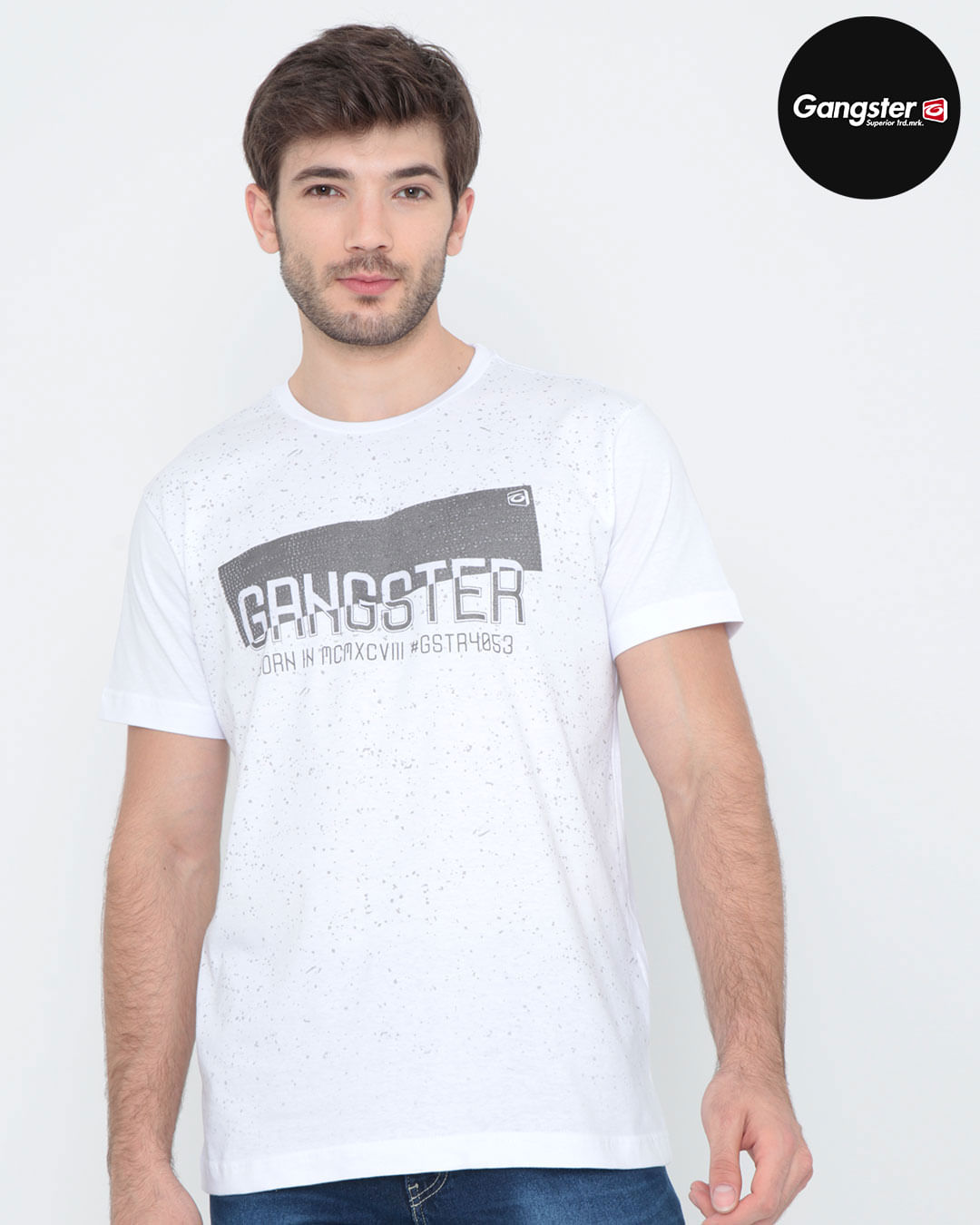 Camiseta-Estampa-Respingos-Gangster-Branca