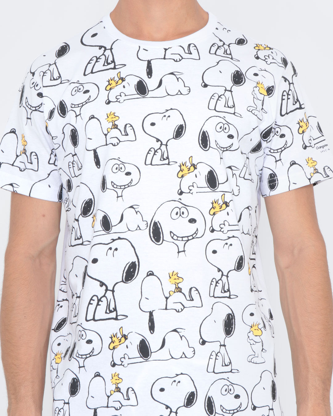 Camiseta-Manga-Curta-Snoopy-Gangster-Special-Branca