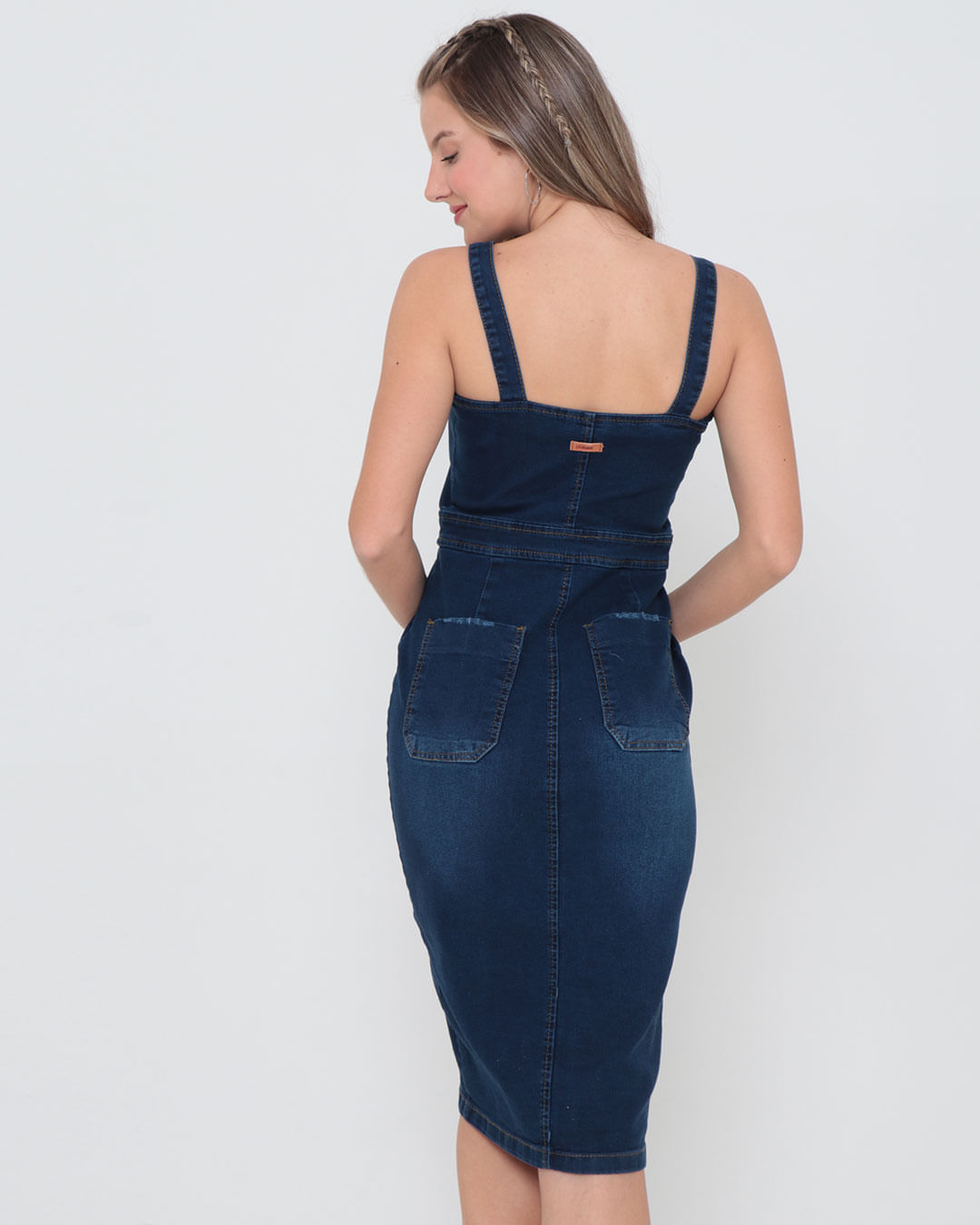 Vestido-Jeans-Ziper-Midi-Azul-Escuro