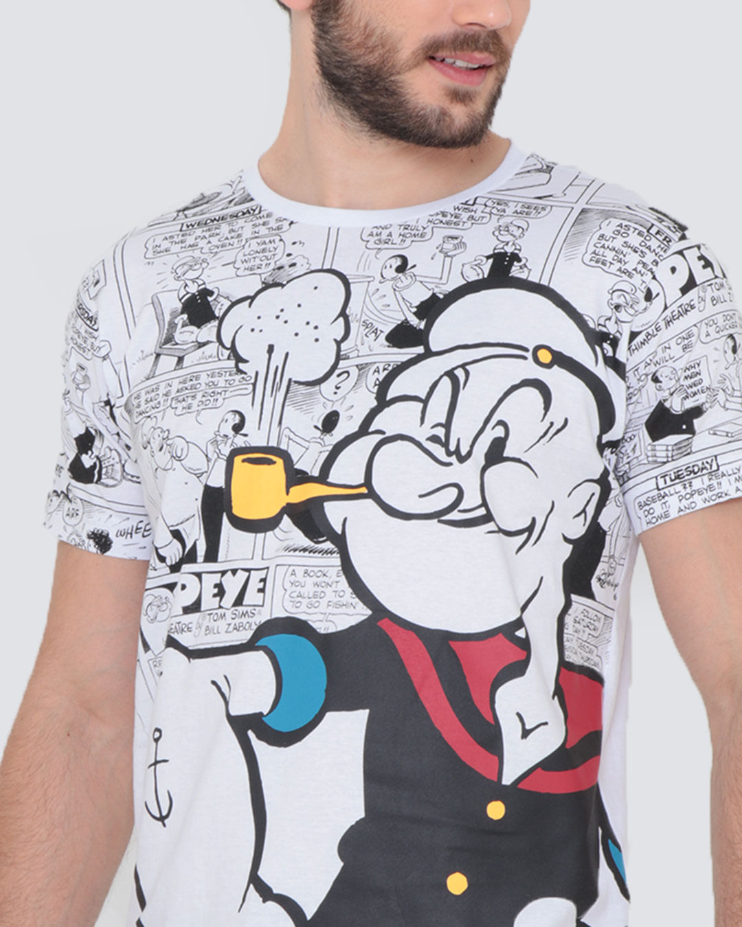 Camiseta-Estampa-Popeye-Gangster-Branca