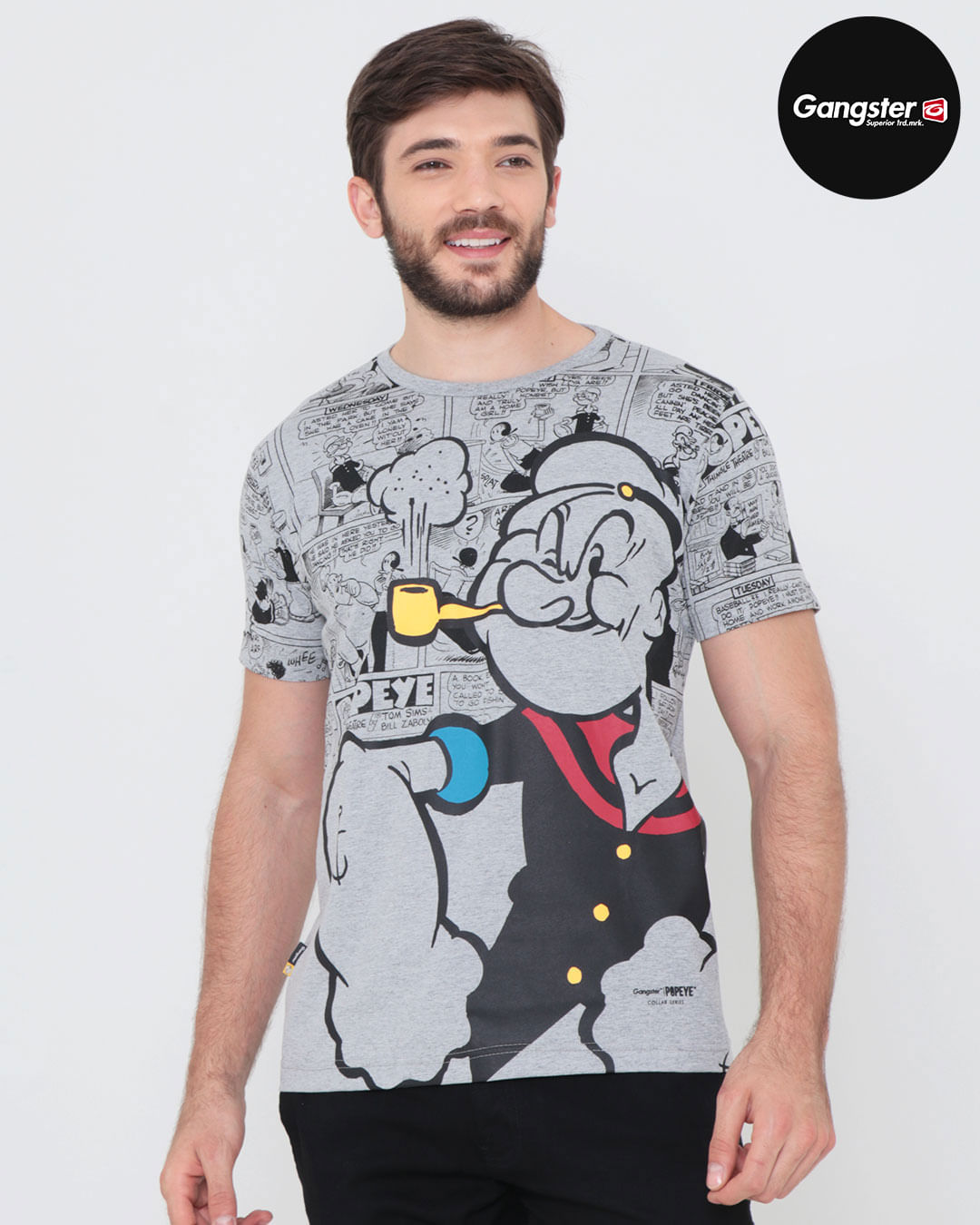 Camiseta-Estampa-Popeye-Gangster-Cinza