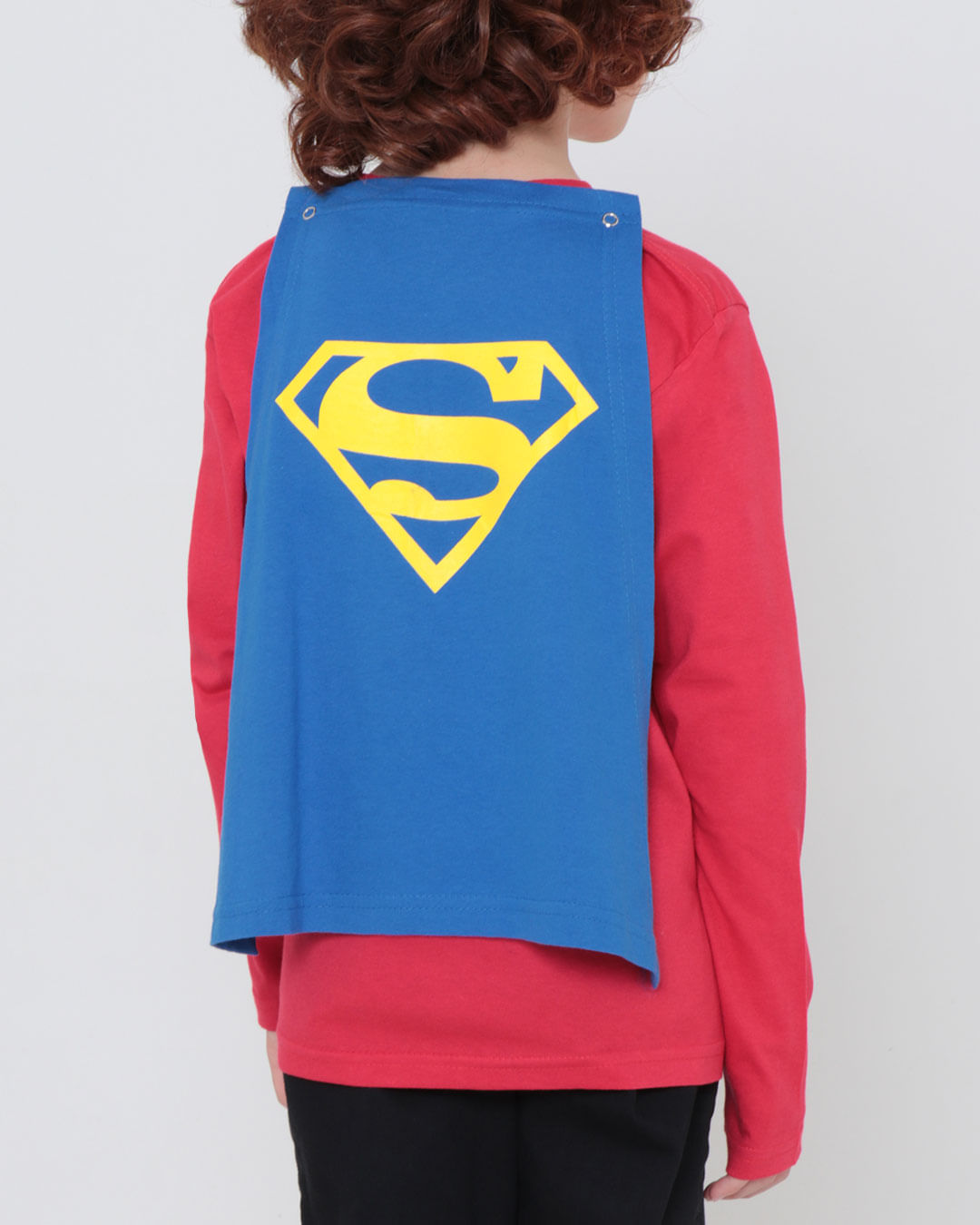 Camiseta-Infantil-Capa-Super-Homem-Liga-da-Justica-Vermelha