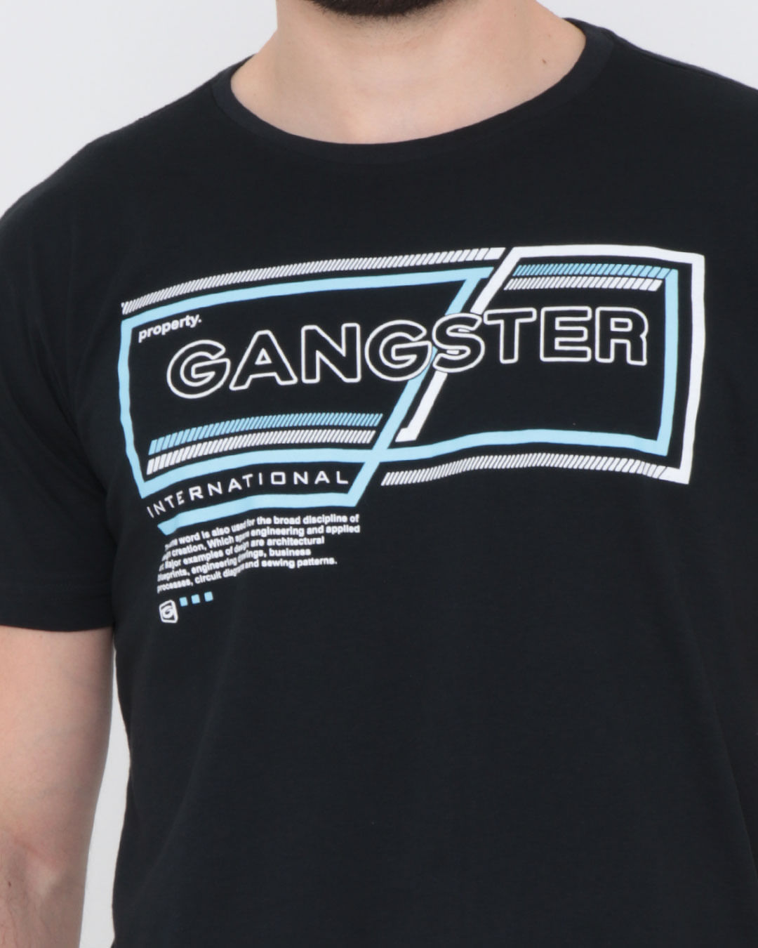Camiseta-Estampada-Gangster-Preta