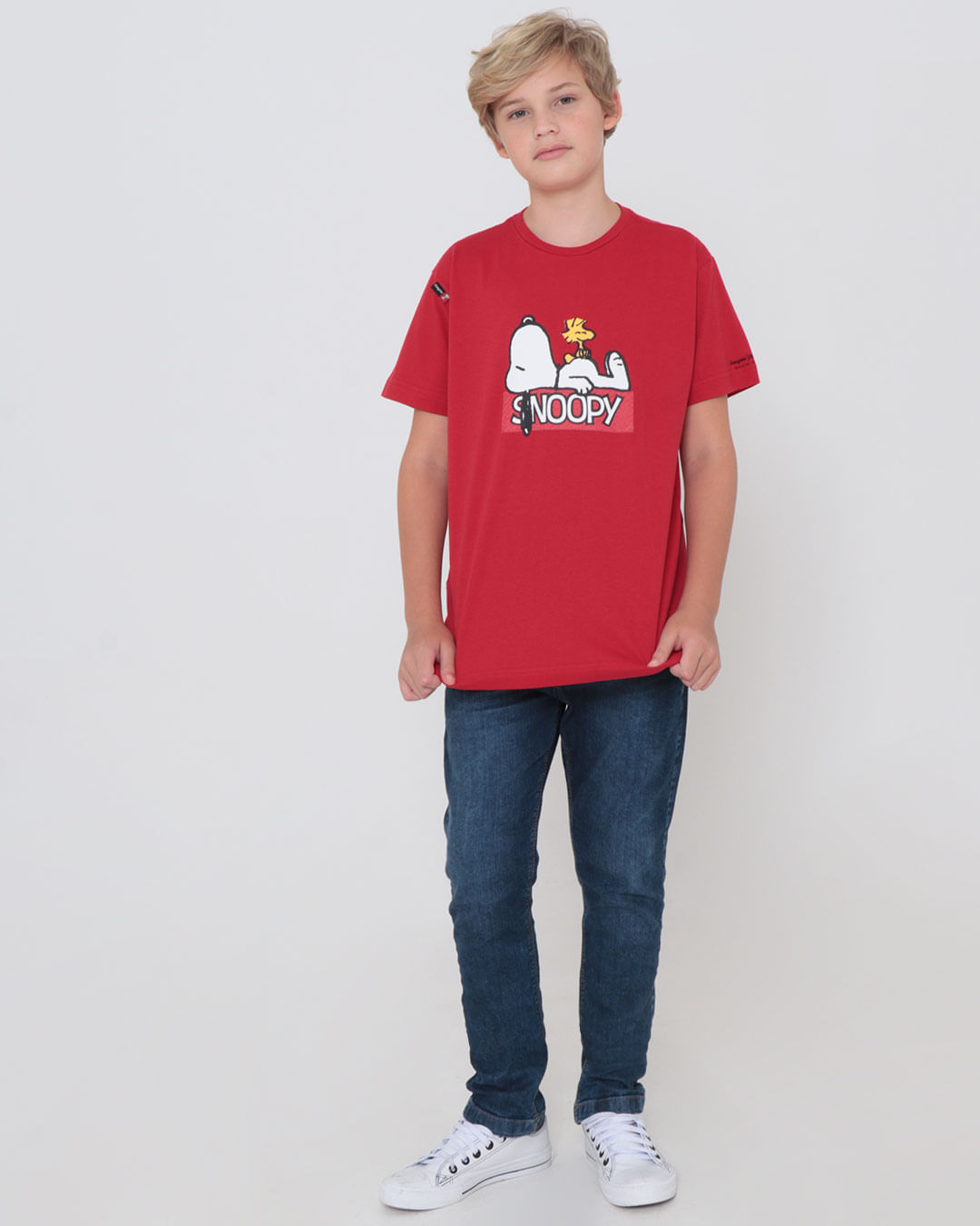Camiseta-Juvenil-Estampa-Snoopy-Gangster-Vermelha