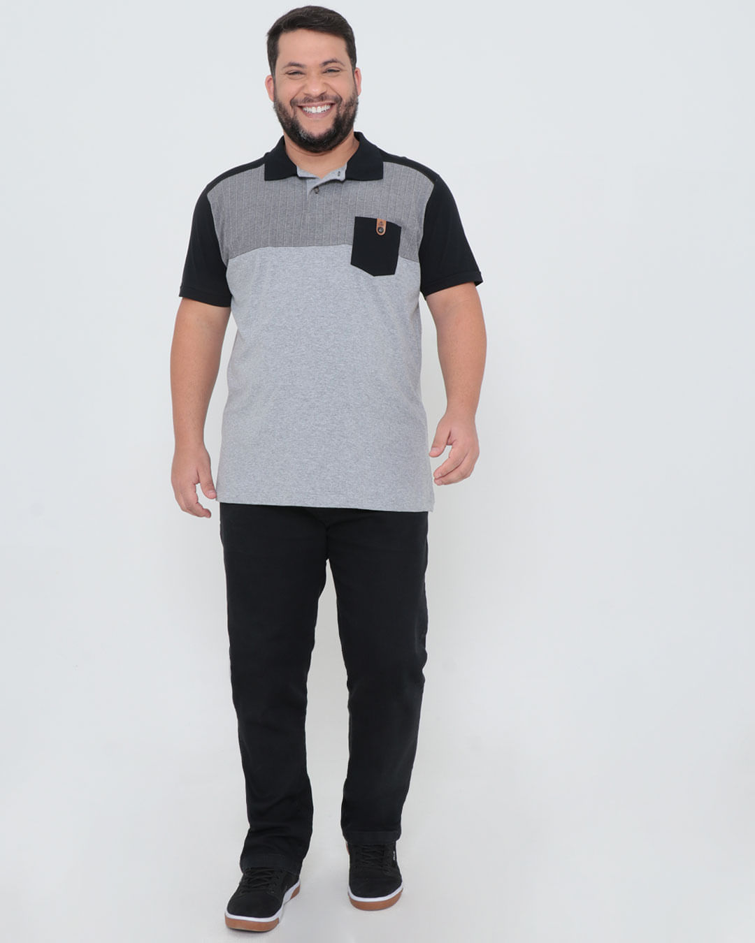 Calca-Jeans-Masculina-Plus-Size-Reta-Preta