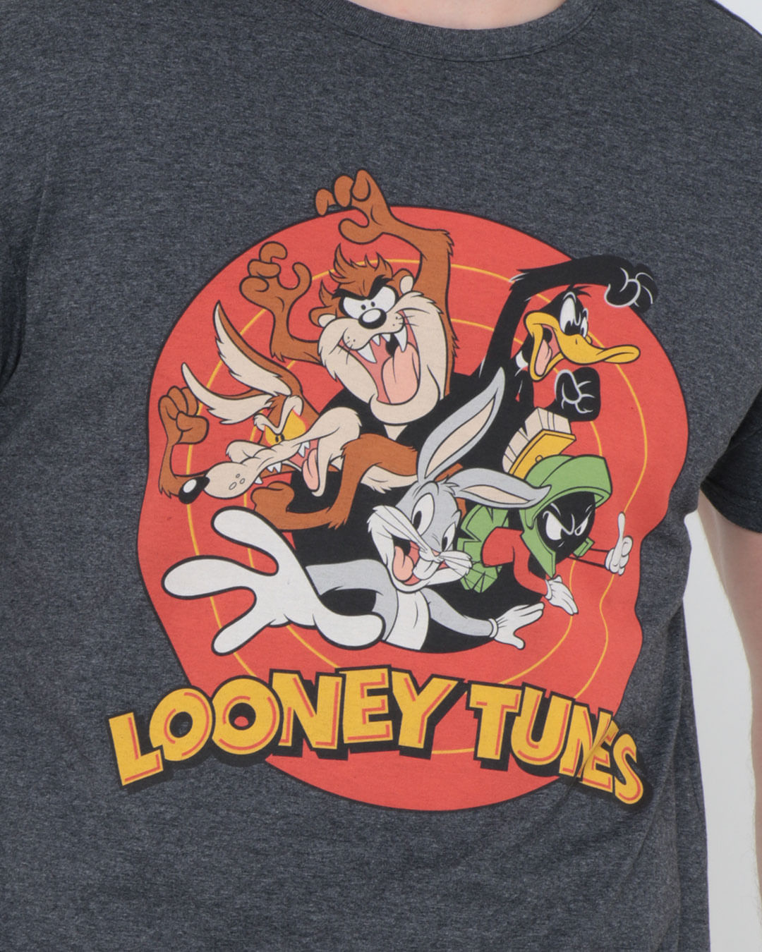 Camiseta-Estampa-Looney-Tunes-Mescla-Cinza
