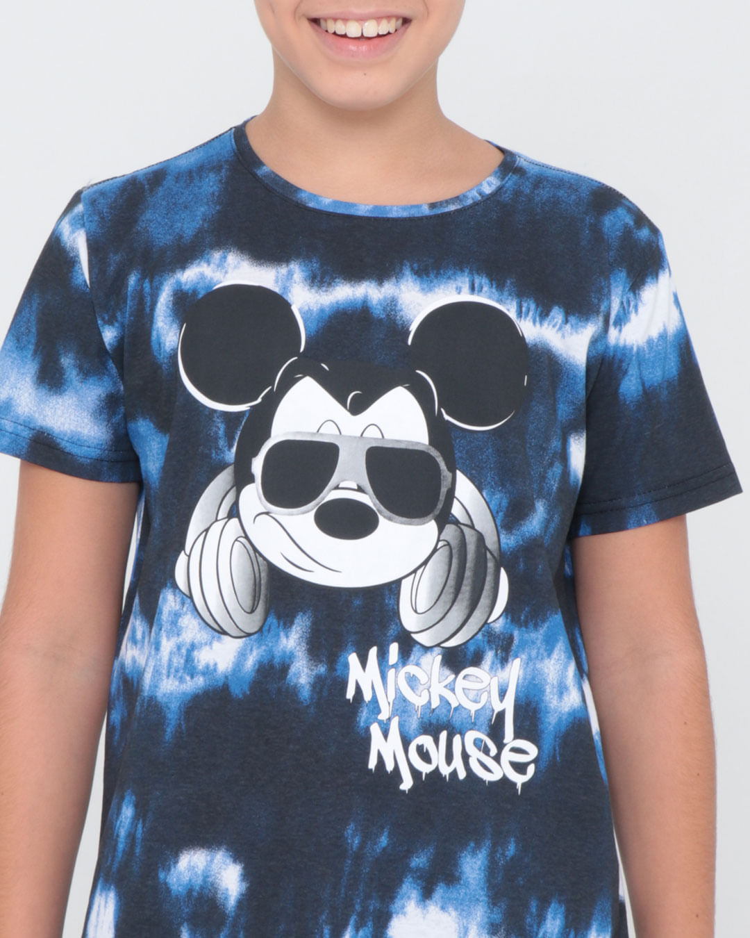 Camiseta-Juvenil-Mickey-Tie-Dye-Disney-Azul-Marinho