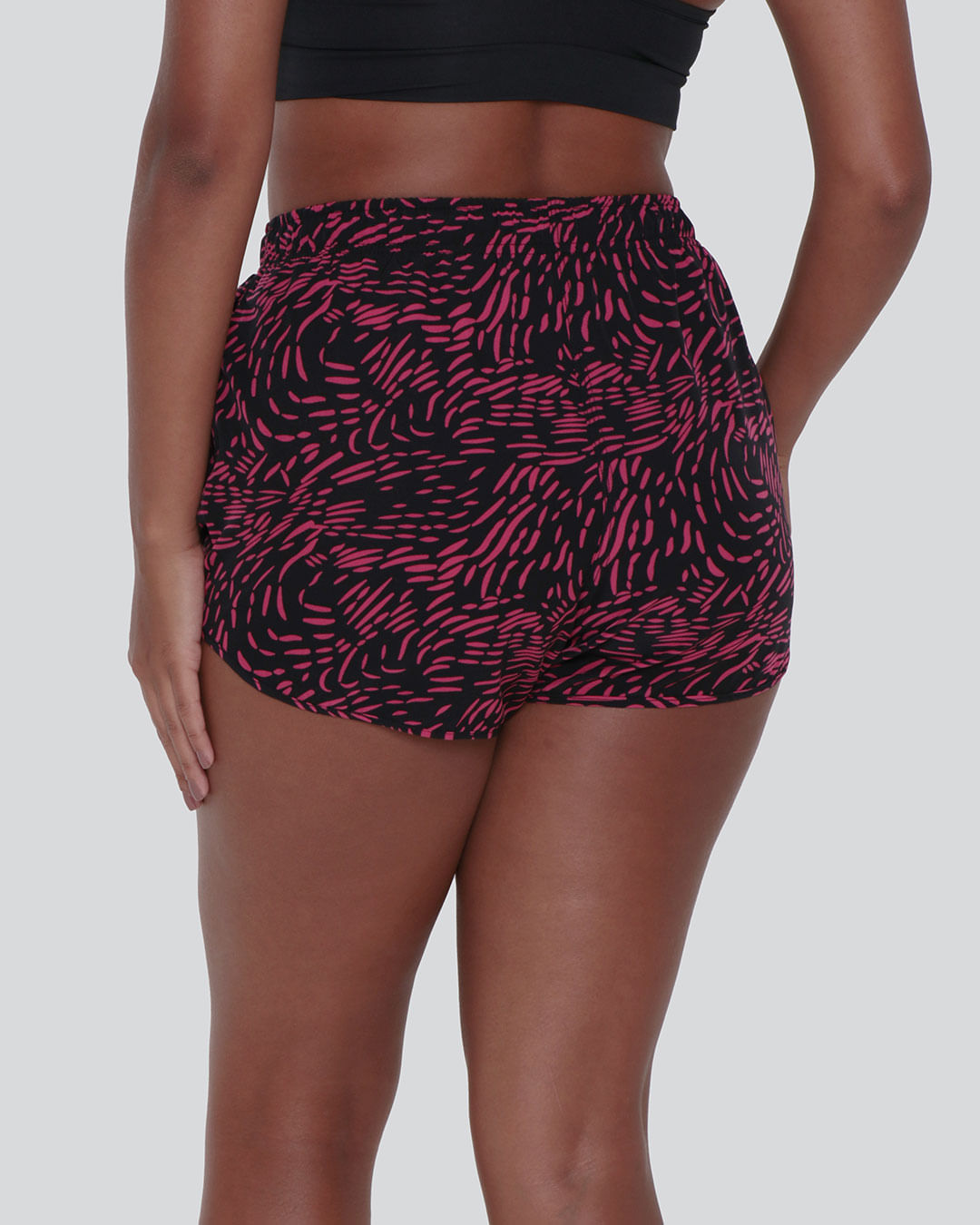 Short-Feminino-Boxer-Fitness-Fitter-Regulador-Estampado-Preto