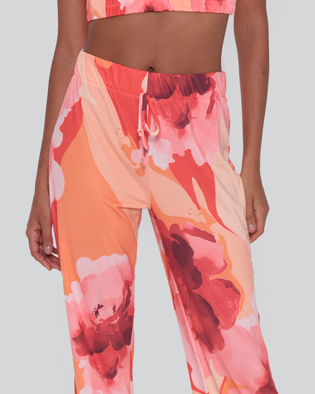 Calca-Feminina-Pantalona-Floral-Laranja