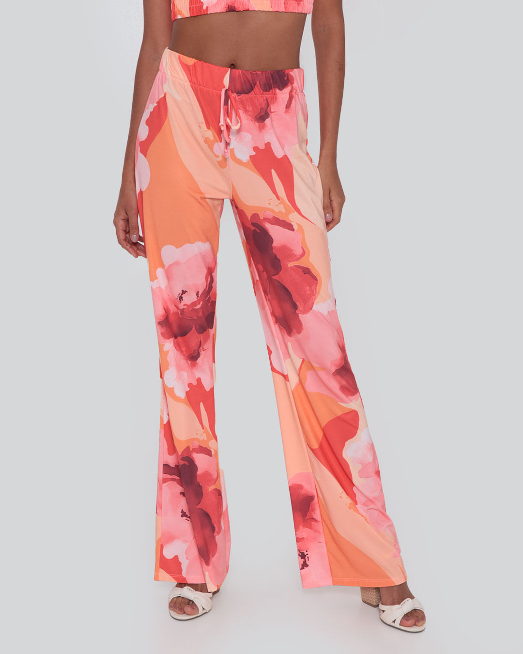 Calca-Feminina-Pantalona-Floral-Laranja