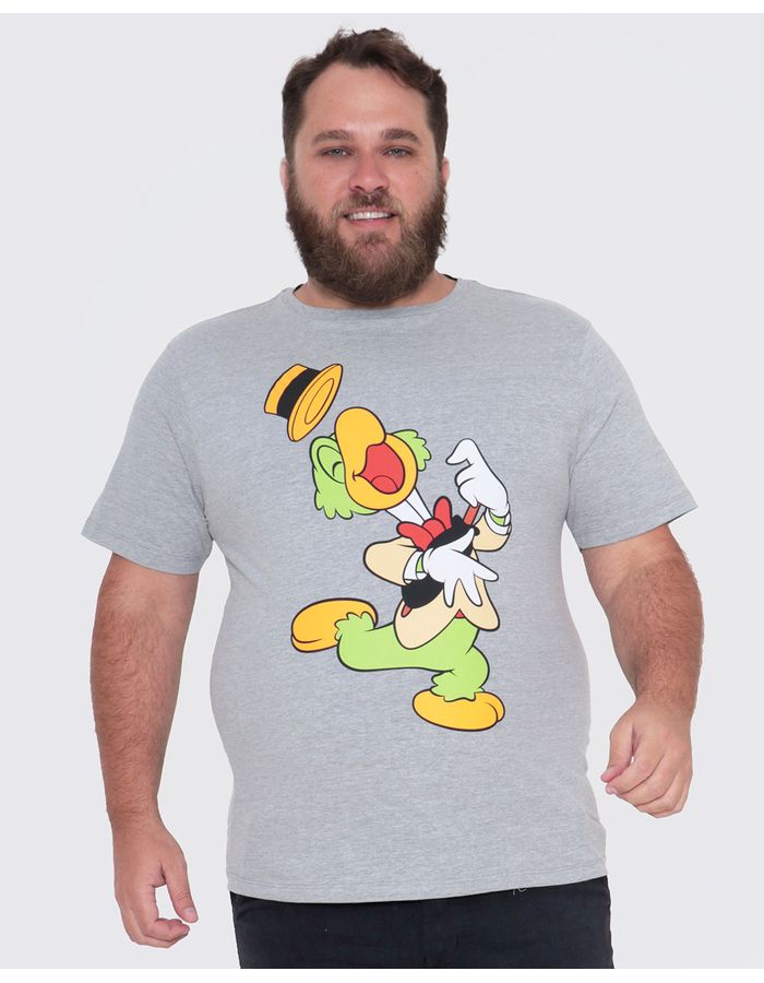 Camiseta-Masculina-Plus-Size-Ze-Carioca-Disney-Cinza