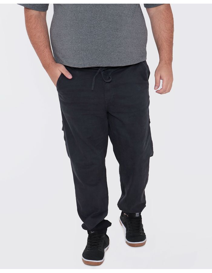 Calca-Sarja-Masculina-Plus-Size-Jogger-Preta