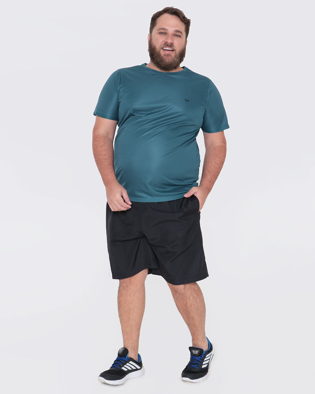 Camiseta-Masculina-Plus-Size-Fitness-Quadriculado-Verde