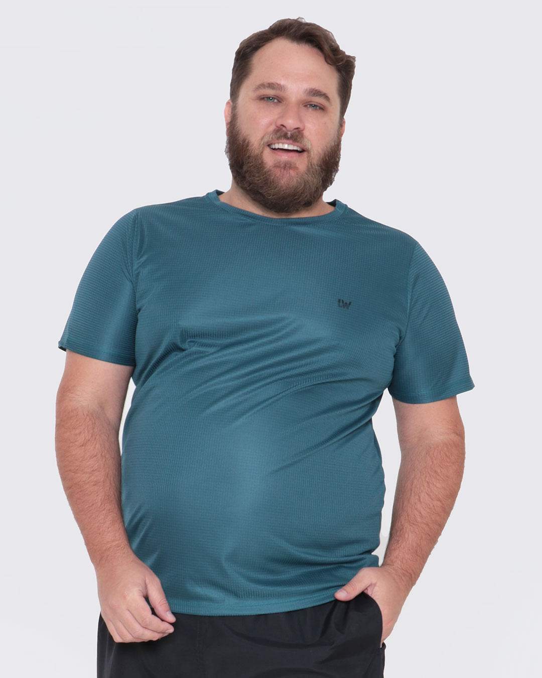 Camiseta-Masculina-Plus-Size-Fitness-Quadriculado-Verde