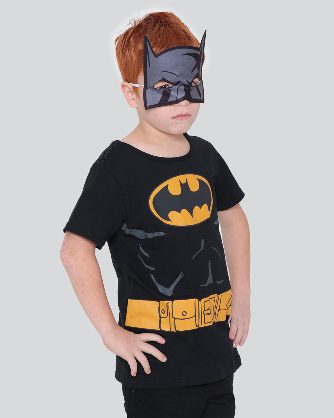 Camiseta-Infantil-Batman-Brinde-Mascara-Liga-da-Justica-Preta